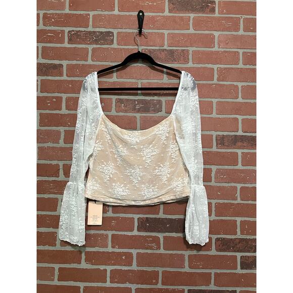 Shein Long Sleeve Nude Lace Top NWT - 2XL - Picture 5 of 6